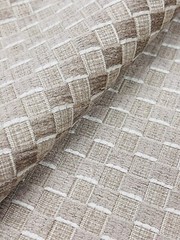 Lee Jofa Chenille Check Basketweave Uphol Fabric- Allonby Weave / Flax 3.80 yds
