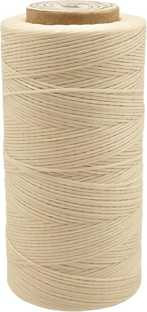 Waxed Thread, 328 Yards 150D 1MM Leather Sewing Thread for Beige #002
