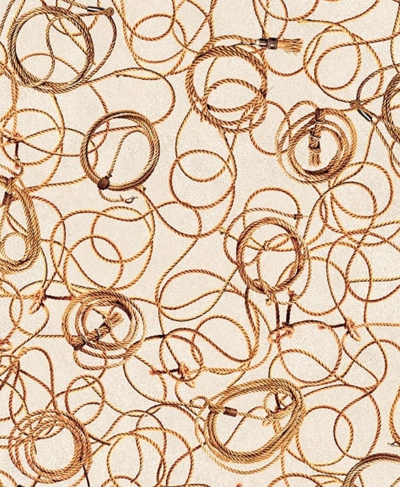 “Spurs & Spirits” Cowboy Lassos, Lasso Fabric! 1yd•BTY•Cotton•Cream•Fast Ship!