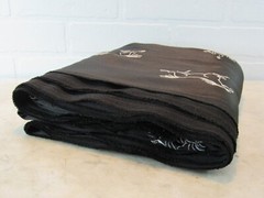 Black Velvet Fabric w/ Embroidered Horses 108″ long x 40″ Apparel Sewing Crafts