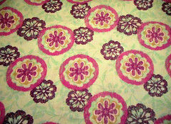 Floral Fabric 1 7/8 Yard SALE Purple Lavender Floral on Aqua/Teal Cotton #C Vtg