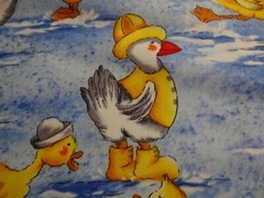 Northcott Fabric Puddle Ducks Sue Kruger Running Raincoat Water Scenes 3 Yards