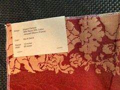 HAZELTON HOUSE Edward Damask Red 26 1/2 x 28″ Jacquard Weave Fabric Sample