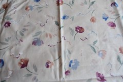 FLORAL PRINT ON CREAM DUPONT TEFLON SOIL & STAIN REPELLER FABRIC 42X54 INCHES