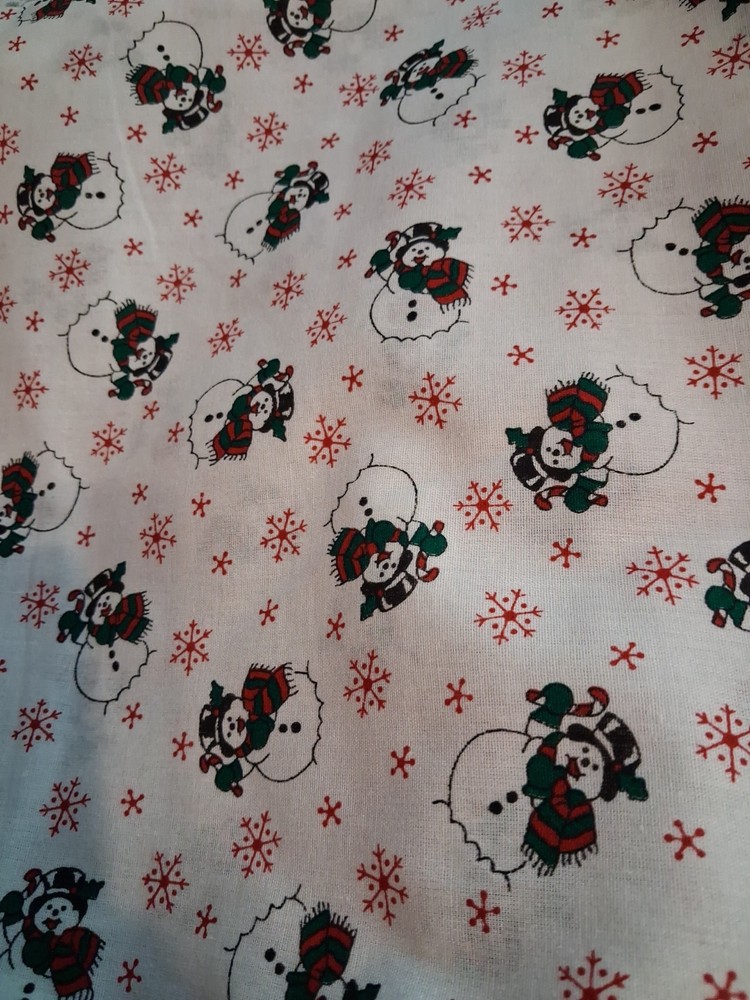 Snowman Fabric BT/Yard Springs Industries Vtg