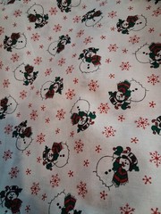 Snowman Fabric BT/Yard Springs Industries Vtg