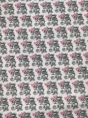 Daddy’s Little Girl W/ Pink Bows Custom Cotton Fabric FQ 18” By 28” New