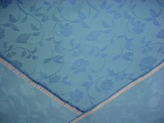 2-3/4Y Scalamandre HA 00161274 Aqua Blue Floral Stem Damask Upholstery Fabric
