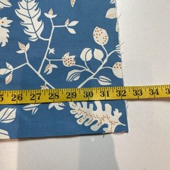 Vtg 2007 Ikea Sweden Fabric By Sissi Edholm & Lisa Ullenius Blue Leaves 60Wx32L