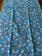 Snoopy Woodstock Peanuts Comics Characters Dogbowl Fabric Print: 19 1/2” x 43”