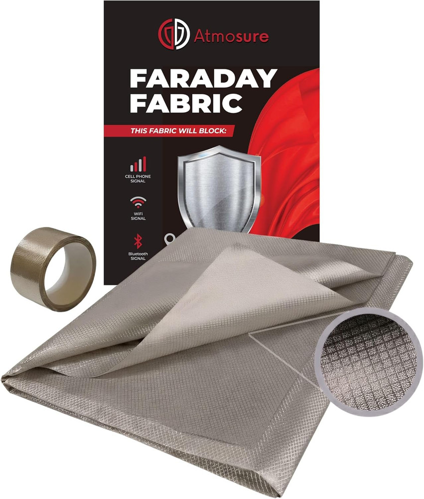 Faraday Fabric & Tape Kit 1 Yard 44″X36″ – EMF Blocker for DIY Faraday Bags…