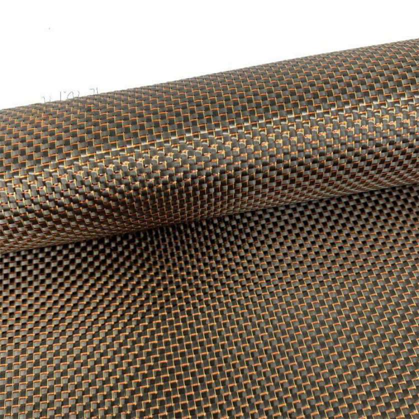 3k 250gsm Plain Weave Cloth Rose Gold Reflection Metallic Carbon Fiber Cloth