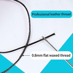 HILELIFE 568 Yards 2 PCS 150D 0.8mm Waxed Thread for Leather Sewing, brown
