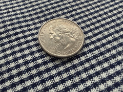 Woven navy & white check plaid fabric, 5.5 yard length, 59″ wide. For aprons +