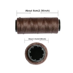 3 Rolls Sewing Threads Weaving Using for Hand Hair Weft Brown