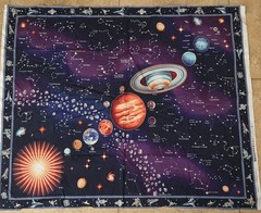 SPACE Cotton Fabric Panel Wall Hanging Quilt Avlyn Planets Solar System Science