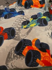 Monster Truck Race Car Fleece 1.5 Yard X 60″ PRECUT Fabric DIY Throw pillow New