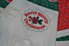 RARE VTG. CHRISTMAS TREESKIRT/TABLECLOTH PANELS/BERRY MERRY CHRISTMAS – U-PICK 1