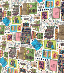 Bookish Jenni Calo Connecting Threads Book Library Cotton Fabric #13