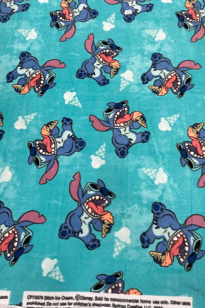 Stitch Ice Cream Fleece Fabric/ Stitch Fleece Fabric / Sold By The Yard