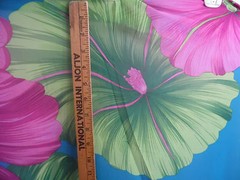 -PINK FUCHSIA BLUE GREEN FLORAL LARGE PETAL CHIFFON SHEER FABRIC BY THE YARD