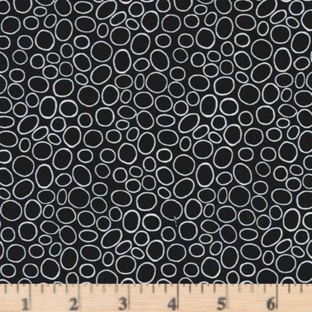 Black and White Rocky Circles CX7299 100% Cotton Fabric By the half yard