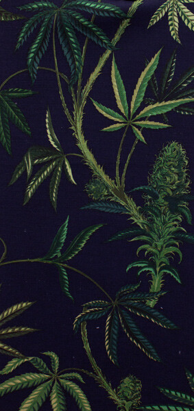 Alexander Henry “Cannabis” Fabric in NAVY-100% Cotton-1/4 yard