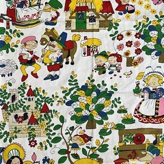 Fairy Tales Children Cotton Fabric Vintage House N Home Fabrics & Draperies 1 Yd