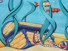 Dancing Dolphins Cotton Border Fabric MMFab Inc Novelty Remnant 21 ½” x 53”