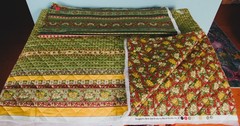 DAVID TEXTILES DOUBLE SIDED QUILTED COTTON FABRIC 3 YDS 54″ WIDE & COORD 2 YDS