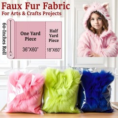 Faux Fur Fabric Craft Material Costume Decoration Fluffy Fuzzy Long Pile