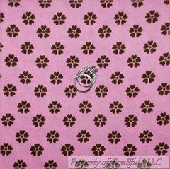 BonEful Fabric FQ Flannel Quilt Pink Brown Calico Flower Stripe Dot Girl Heart S