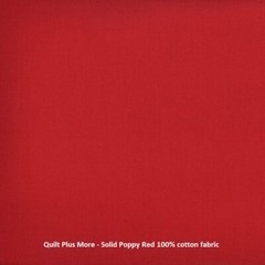 Solid Poppy Red 100% Cotton Fabric by the yard off bolt