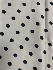 Vintage Black Polka Dots White Fabric 43” X 75” 2 Yards Polyester ? Craft Dot