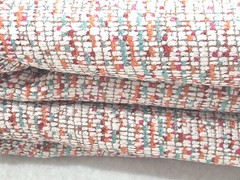 Multicolor Boucle Woven Fabric 1 Large piece 69″ x 56″ Orange Pink Teal Ivory