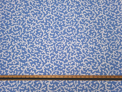 P Kaufmann SAVOY SILHOUETTE BLUEBELL Indigo Jacobean Designer Drapery Uph Fabric
