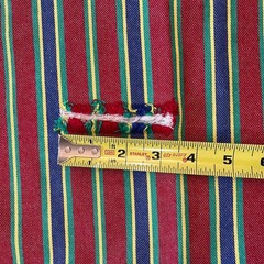 Vintage Stretch Denim Fabric Red Blue Green Stripes Distressed 60” x 51”