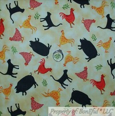 BonEful Fabric FQ Cotton Quilt Gray Brown Winter Scenic Deer Head Face Xmas Hunt