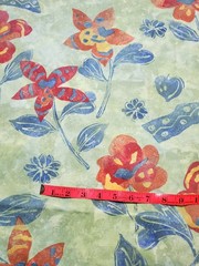 Nordic Style Floral Fabric 56×99 Green Multi-Color Print Home Decor Upholstery