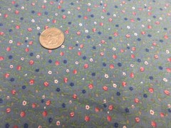Vintage Cranston Print Works Teal Calico Small Floral Cotton Fabric 1 yd + 33″