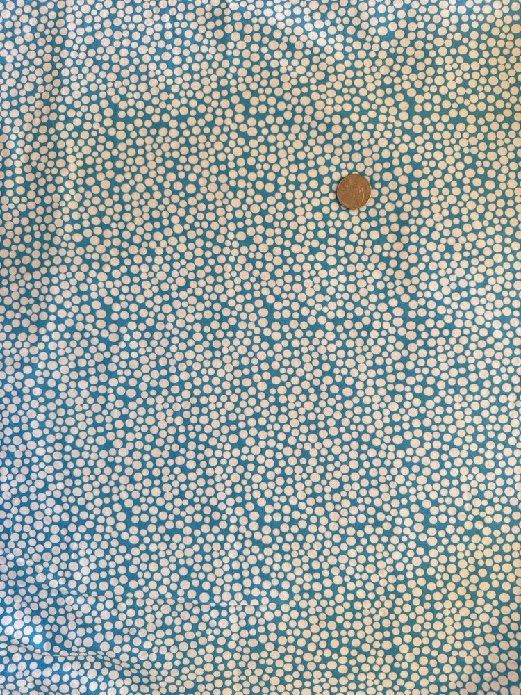 Windham Fabrics Botanical Pop Teal White Dot 100% Cotton Fabric 1 Yard