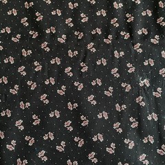 BTY Vintage Ditsy Flourish Fabric Black Cotton Print Springs Industries