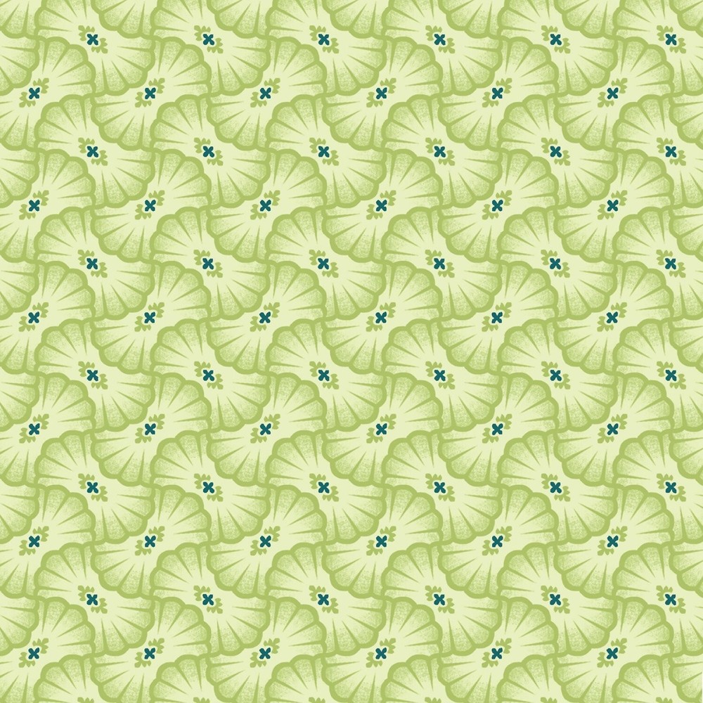 P&B Textiles Koi Pond by Clint Eagar KPON 05637 G Green Lily Pad Geo Cotton