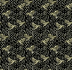 NORTHCOTT – Indelible: Ink by Anna Maria – Humming – Black ,1/4 yard