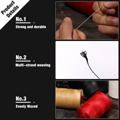 BUTUZE Waxed Thread, 550Yards Leather Thread for Hand 500M, Natural color