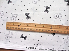 KOKKA Bichon Frise Dogs Dots and Bows Cotton Fabric Made in Japan BTHY