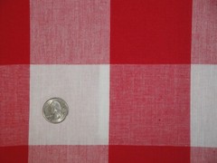 Dunroven House 3 Inch Farmhouse Check Red White Woven Cotton Homespun Fabric