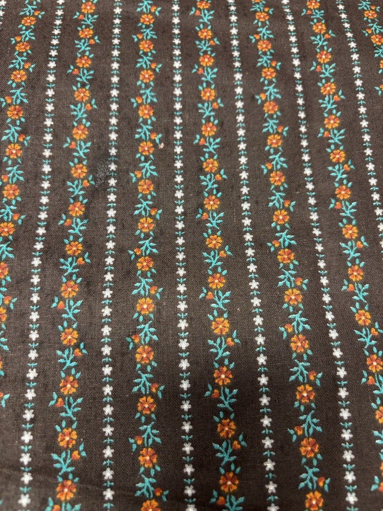 Vitg 45″ Wide Cotton Or Blend Fabric 2.5 Yard Unbranded Black Orange Red Flower