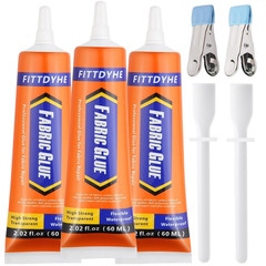 Fabric Glue Permanent Clear 60 ML for Clothing Patches Rhinestones Denim Leather