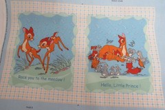 Vintage Walt Disney’s Bambi Fabric Panel Book Quilt New